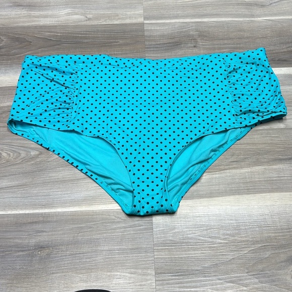 🏁 In Every Story Turquoise Polka Dot bathing suit bottoms size 5X NEW - Picture 1 of 7
